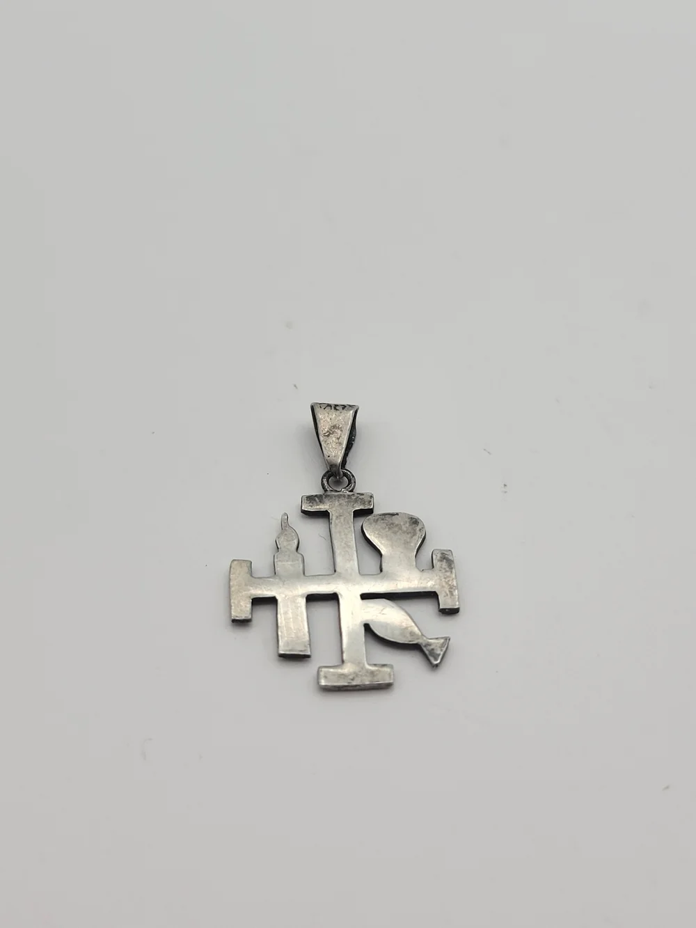 Sterling Silver Stunning Catholic Crucifi Holy Cross Pectoral Jerusalem Pendant